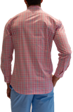 Multi Gingham Cotton Stretch Long Sleeve Shirt