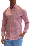 Multi Gingham Cotton Stretch Long Sleeve Shirt