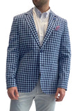 Navy/Blue Textured Check Sportcoat
