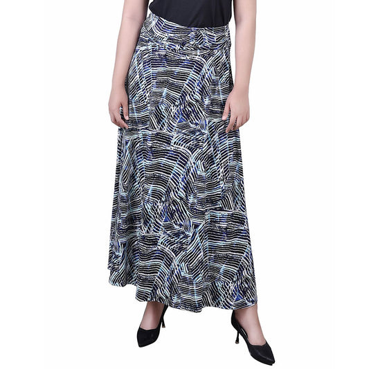 Missy Maxi A-Line Skirt With Front Faux Belt