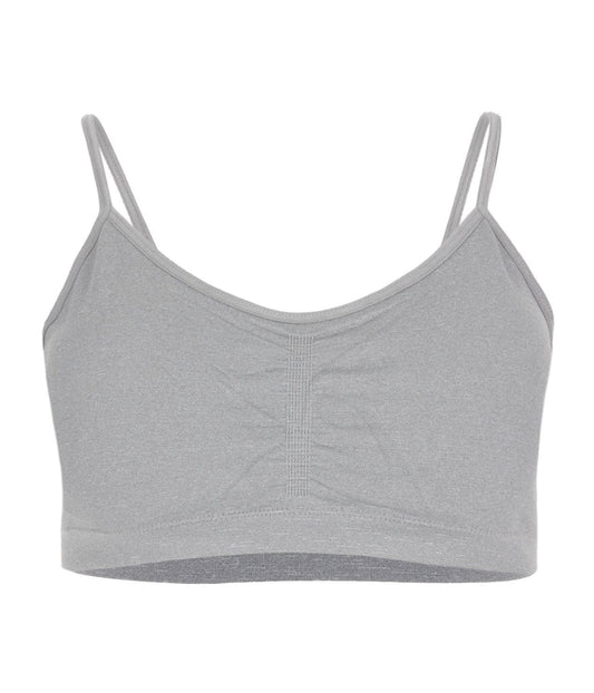 2 Pack Gathered Front Cup Training Bra Light Gray Heather