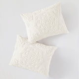Cecily Tufted Cotton Chenille Medallion Comforter Set Off White