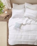 Alexis 4 Piece Reversible Ruffle Quilt Set with Throw Pillow