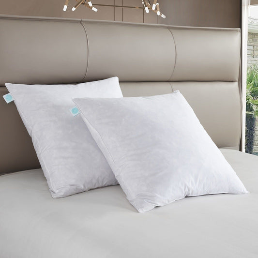Euro Square Firm Feather Pillows 2 Pack