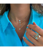 Tiny Pave Colored Gemstone Pendant Necklace Onyx