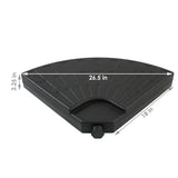 Heavy-Duty Fillable Cantilever Offset Patio Umbrella Base Weight Plates - Black - 4pc