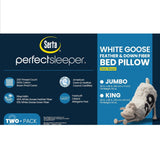 90/10 Goose Feather/Down Fiber Medium Firm Pillows 2 Pack