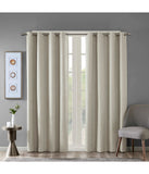 Rune Printed Heathered Blackout Grommet Top Curtain Panel Taupe