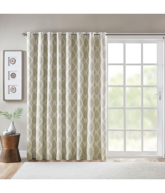 Etro Printed Ikat Blackout Patio Curtain Taupe