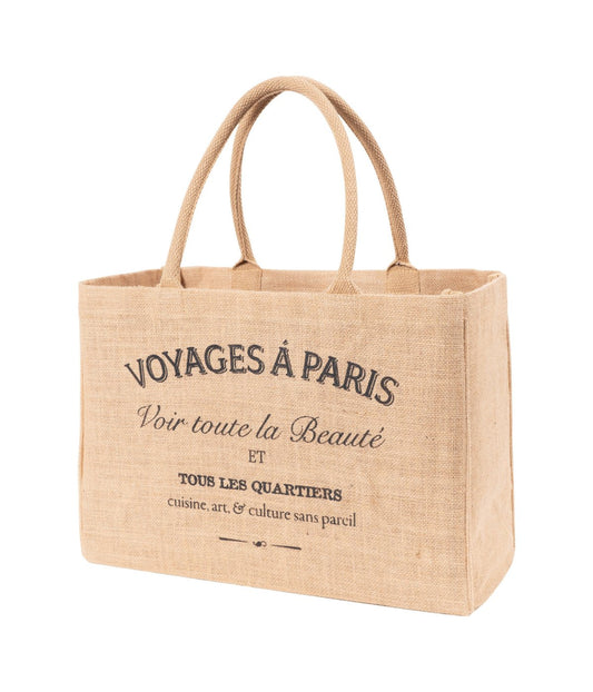 Jute Market Tote Handles Reusable Grocery Bag Voyages Brown