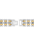 1/4Ctw Stainless Steel & Yellow Ip Watch Link Style Bracelet