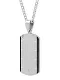.01Ct Stainless Steel With Black Ip Bamboo Edge Pendant