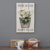 This Is Our Happy Place Floral Wood Wall Sign