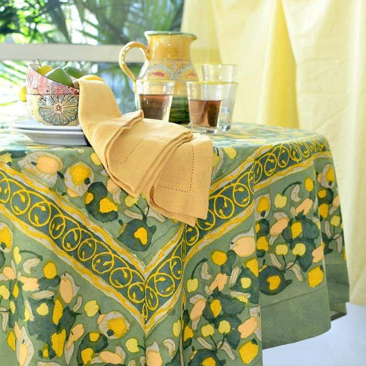 Fruit Yellow/Green Tablecloth Round