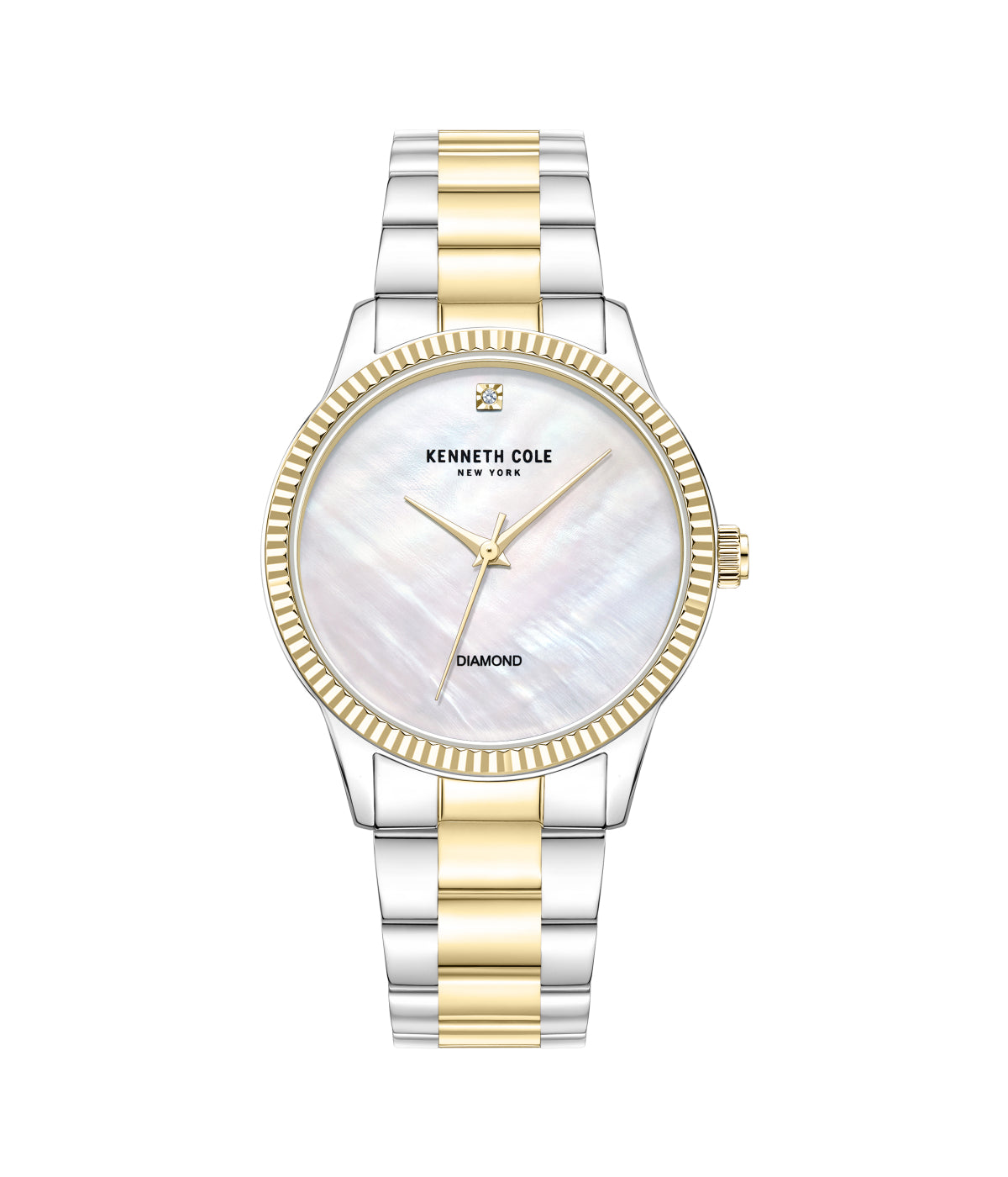 Kenneth Cole New York Diamond Dial Watch Silver & Gold