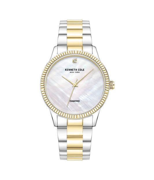 Kenneth Cole New York Diamond Dial Watch Silver & Gold
