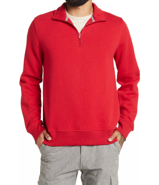 Quarter Zip Luxe Fleece Pullover Deep Red