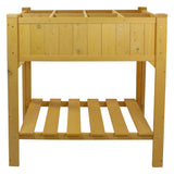 3ft Wooden Raised Garden Bed Planter Box with Shelf