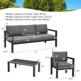 4 Piece Ergonomic Furniture Set with Cushions