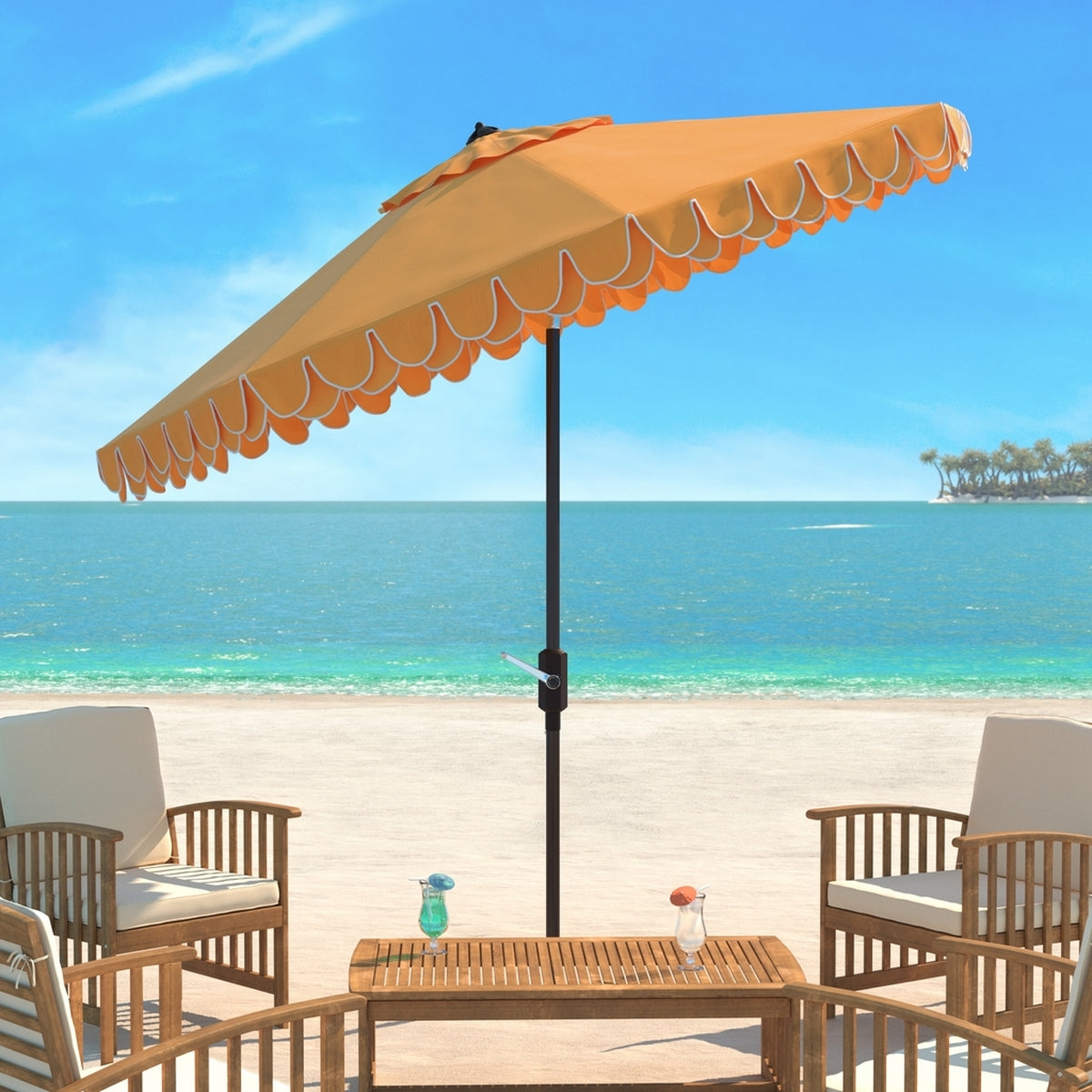 Elegant UV Resistant Valance Auto Tilt Umbrella