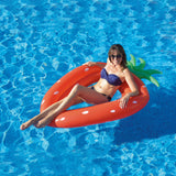 Jumbo Strawberry Mesh Lounger Pool Float 65.5-Inch