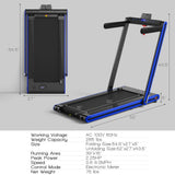 2-in-1 Folding Treadmill 2.25 Horsepower Jogging Machine with  Dual LED Display