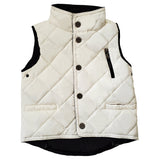 White Barbour Vest with Snaps and Black Lining