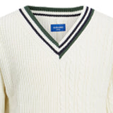 Split Knit V-Neck Sweater