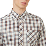 Long Sleeve Grid Check Buttondown Shirt