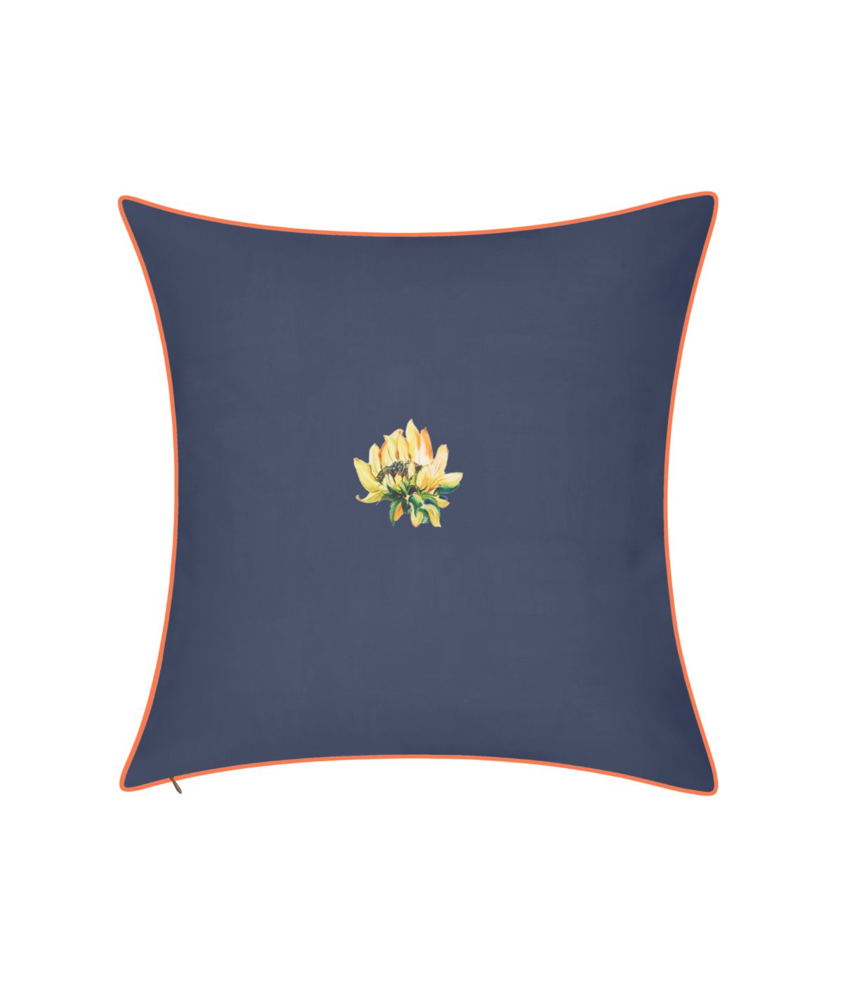 Sunflower Watercolor Reversible Decorative Pillow Navy Multi