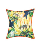 Sunflower Watercolor Reversible Decorative Pillow Navy Multi