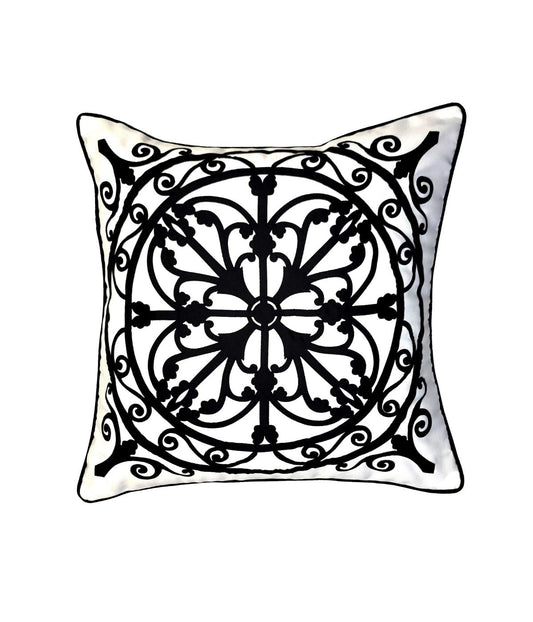 Arabasque Lasercut Tile Pillow Black