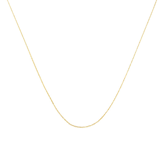 Solid 10K Yellow Gold 0.5mm Slim and Dainty Unisex 18" Rope Chain Necklace-1