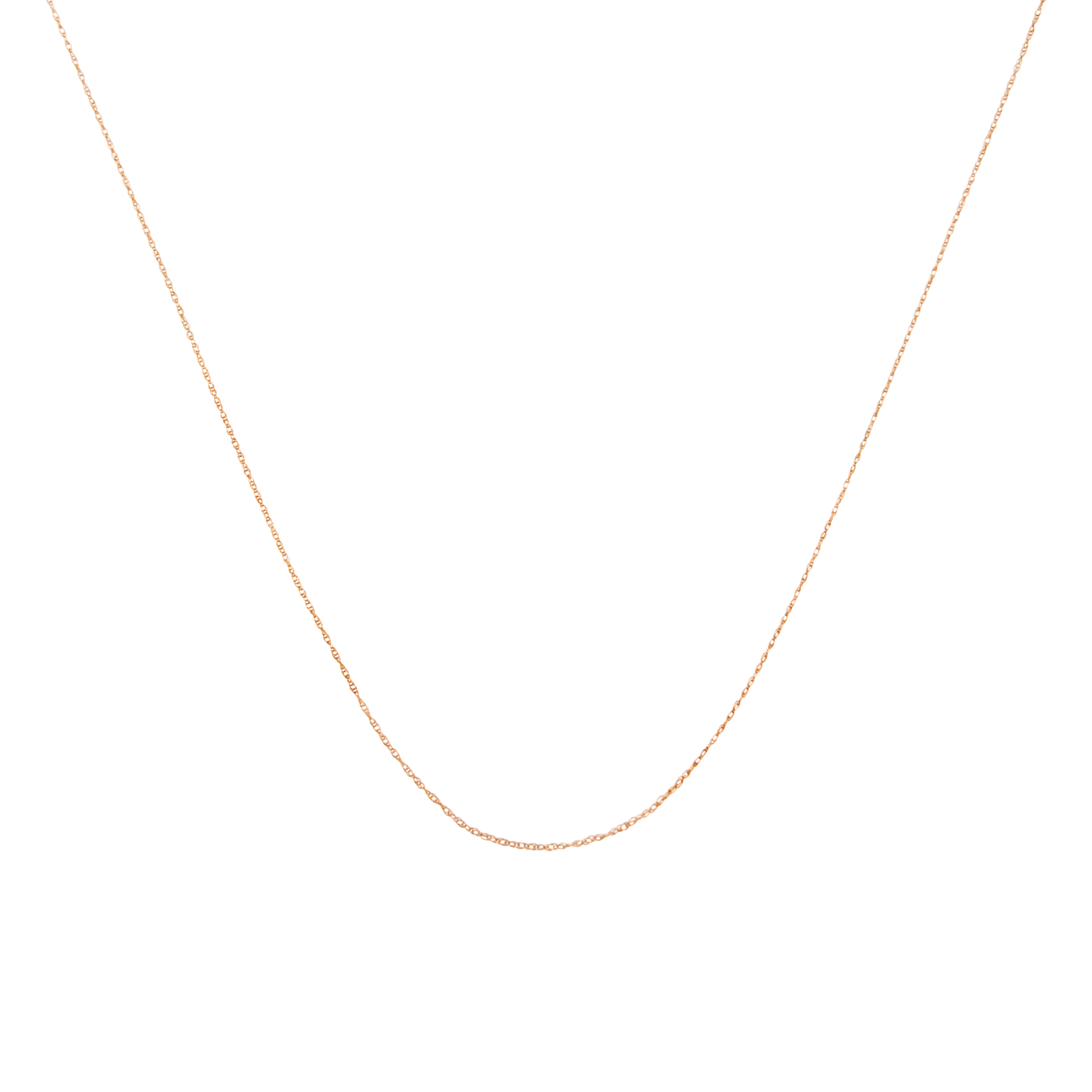 Solid 10K Rose Gold 0.5mm Rope Chain Necklace. Unisex Chain-Size 16"-1 