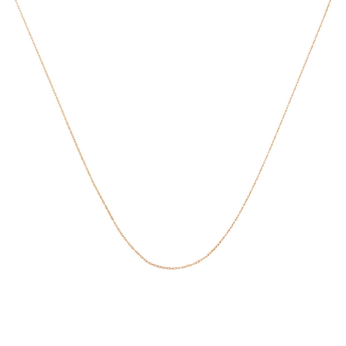 Solid 10K Rose Gold 0.5mm Rope Chain Necklace. Unisex Chain-Size 16"-1 