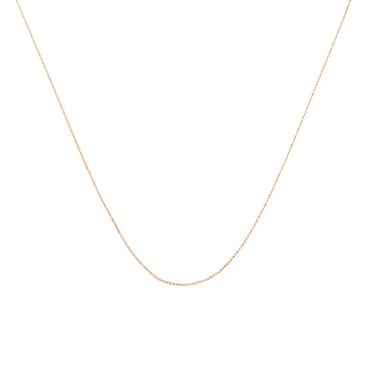 Solid 10K Rose Gold 0.5mm Rope Chain Necklace. Unisex Chain-Size 16"-1 