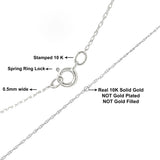 Solid 10K White Gold 0.5mm Rope Chain Necklace. Unisex Chain-Size 18"-2