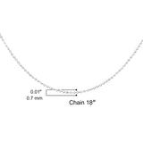 .925 Sterling Silver 0.7mm Slim and Dainty Unisex 18" Inch Ball Bead Chain Necklace-4