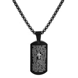 Lord Prayer Dog Tag Pendant Necklace