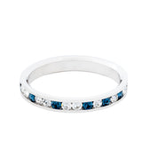 Alternating Crystal Sterling Silver Eternity Ring