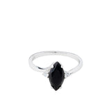 Genuine Onyx Marquise Sterling Silver Ring