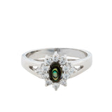 Oval Paula Shell CZ Accent Sterling Silver Ring