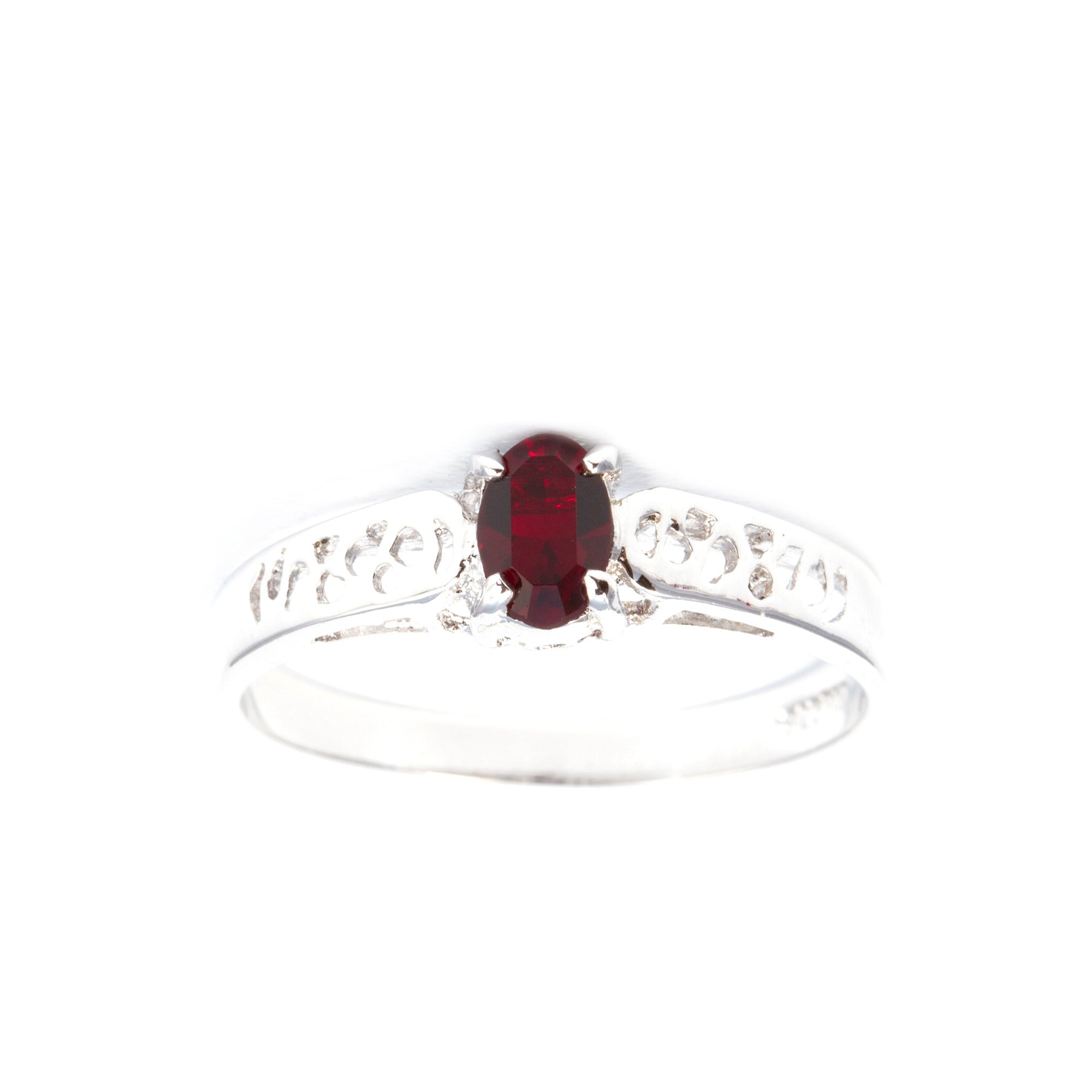 Filigree Birthstone Sterling Silver Ring