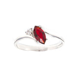 Marquise Birthstone Sterling Silver Ring