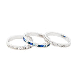 Multi-Tonal Crystal Sterling Silver Eternity Ring