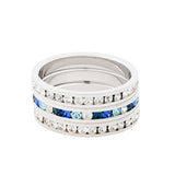 Multi-Tonal Crystal Sterling Silver Eternity Ring