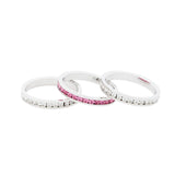 Sterling Silver Eternity Birthstone 3 Ring Set