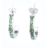 1/2" Sterling Silver Birthstone Hoop Earrings