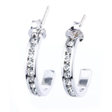 1/2" Sterling Silver Birthstone Hoop Earrings