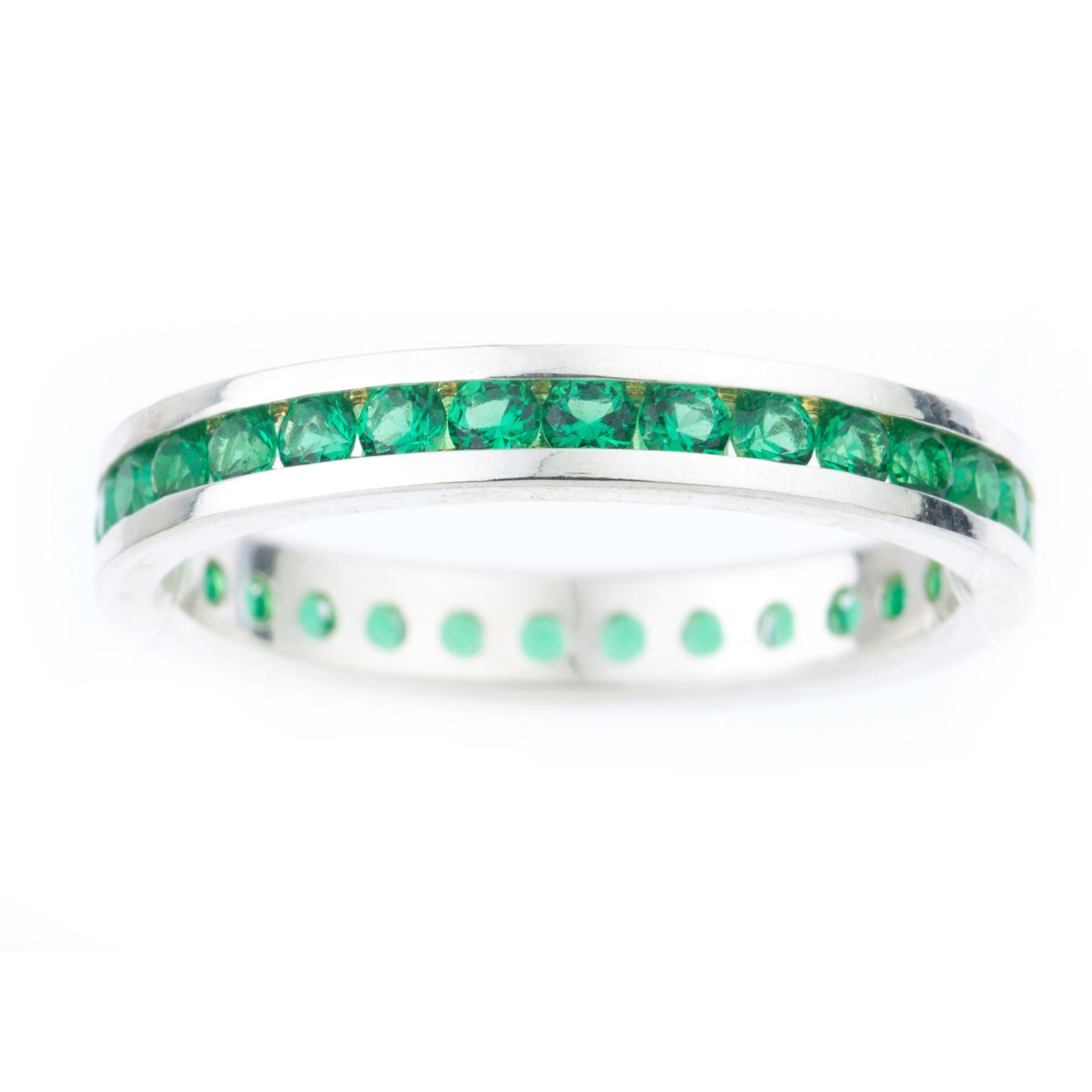 Channel-Set Authentic Gemstone Eternity Birthstone Ring